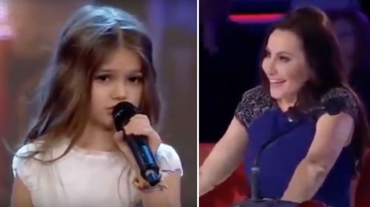 shy girl singing and shocked judge