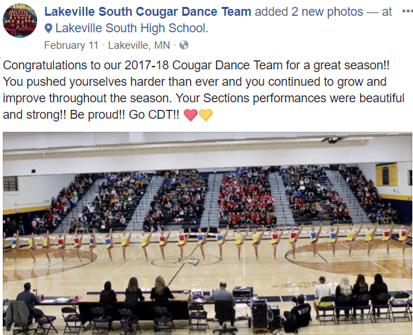 lakeville cougar dance team