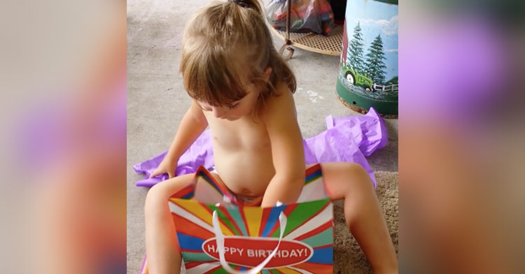 Little Girl Is So Excited When Mom Gifts Her Granny Panties