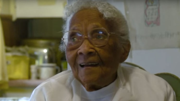 old woman smiling