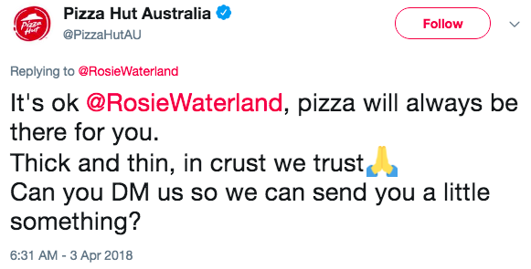 pizza hut breakup tweet