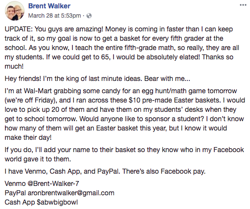 brent walker easter facebook post