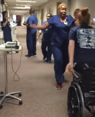 A Texas teen was left paralyzed for nearly two weeks after a fall, and doctors said she had less than a five percent chance of ever walking again. But the feeling started to come back after just 11 days, and she decided to surprise her favorite nurse - by standing to give her a hug!