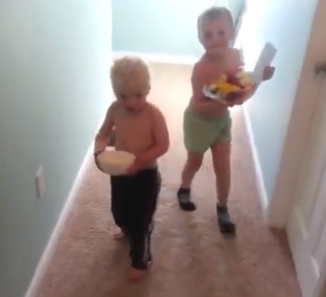 Young Cayden can't seem to keep his grip on a bowl of fruit he wanted to surprise his mom with on Mother's Day back in 2013 and does spills the entire thing not once, but twice. The family submitted the clip to America's Funniest Home Videos and walked away with $10,000 in prize money.