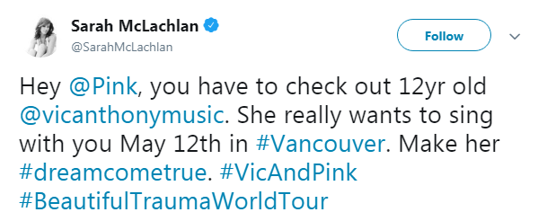 Victoria Anthony Singing With Pink