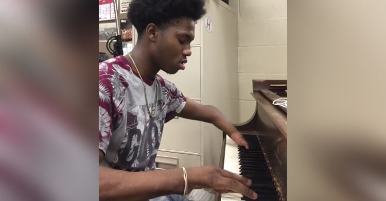 teen plays piano with 4 fingers