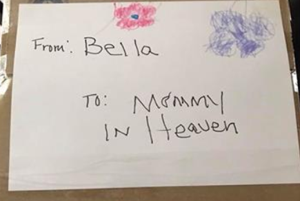 4-year-old Bella Graham wanted to make sure her mom, who died two years ago, got to eat cake on her birthday last month. So her grandmother made arrangements at the local post office to make sure it happened.