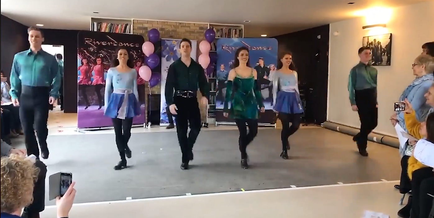 On May 3, Alzheimer's Tea Day, Riverdance members gave a performance at a Dublin-area day care facility for patients suffering from dementia and Alzheimer's.