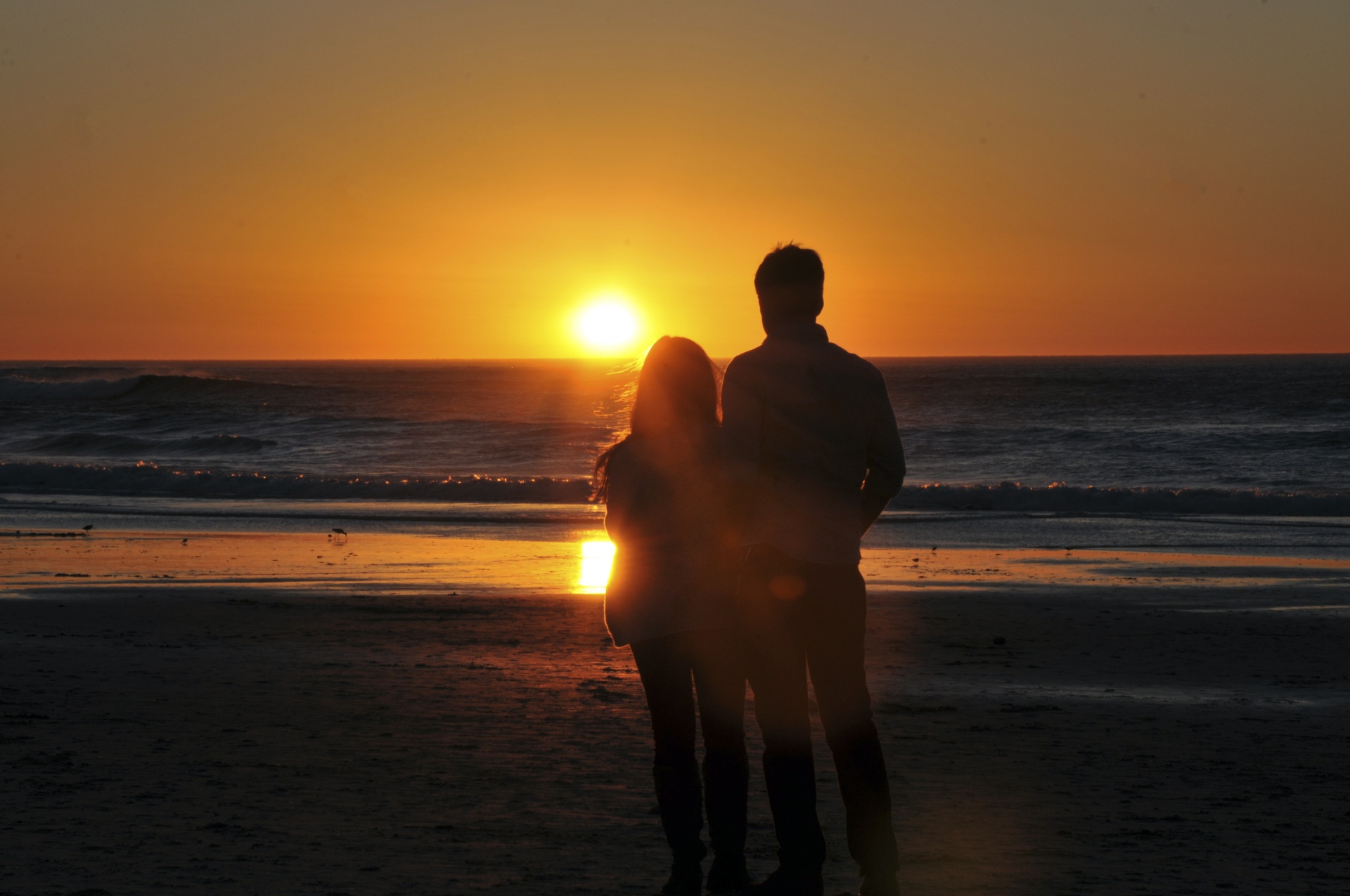 lovers at sunset