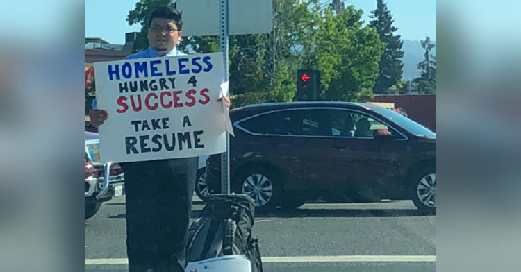 homeless hungry for success