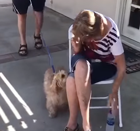 grandma cries over dog