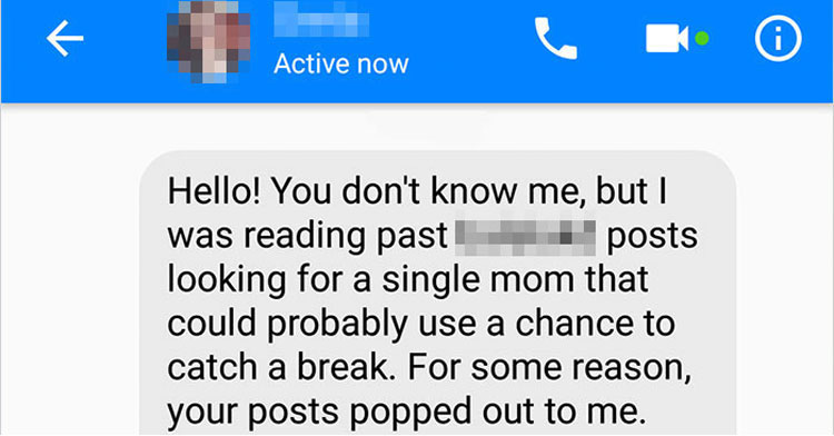 stranger fb post single mom