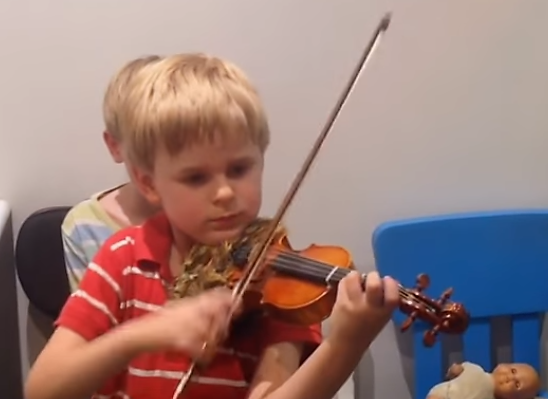 lewis playing violin