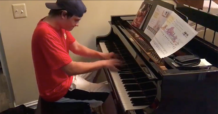 bryce plays piano