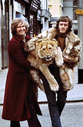john and anthony carrying lion