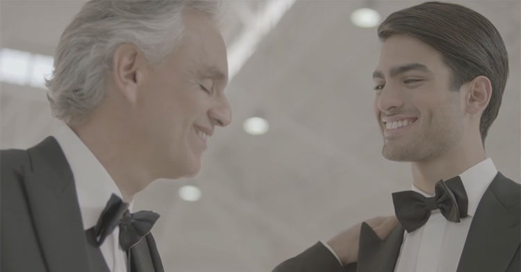 Andrea Bocelli & Son Sing First Duet Together