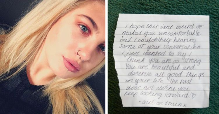 girl next to note