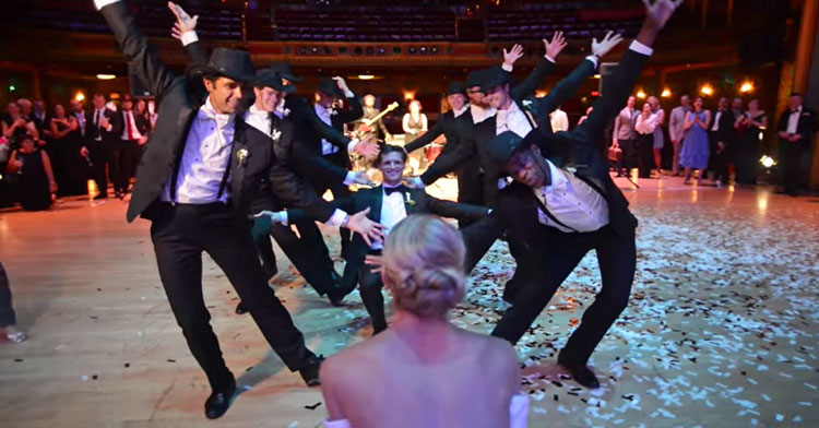 groomsmen dancing