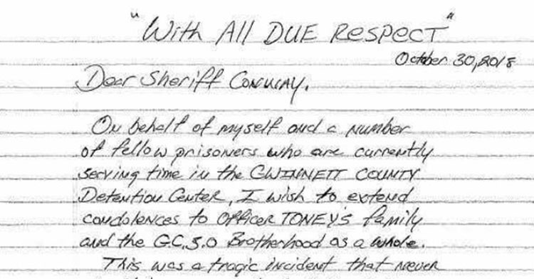 inmate letter