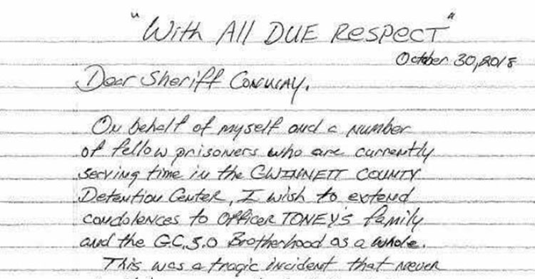 inmate letter