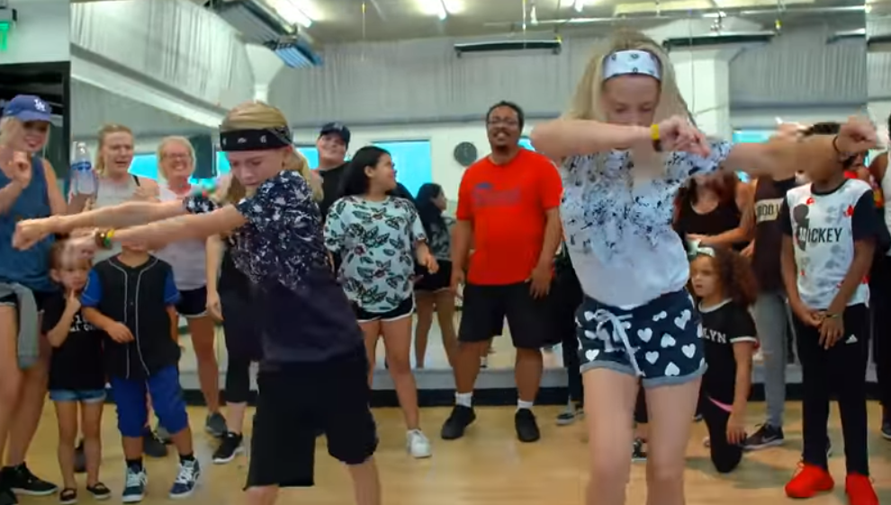 mom and daughter dancing