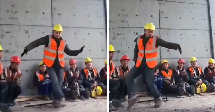 construction worker dance