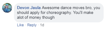 dance video comment