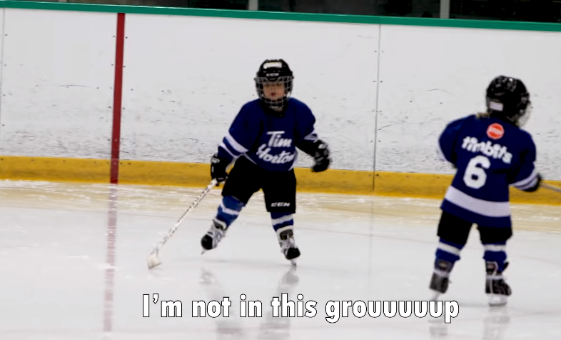 mason being funny on the ice