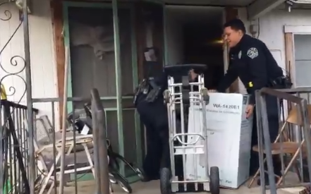cops deliver new heater