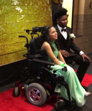 tahj and evelyn at special needs prom