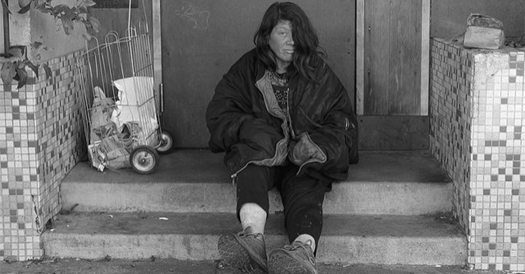 homeless woman