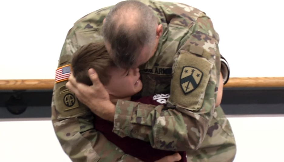 luca hugs dad