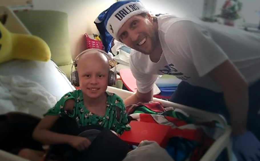 nowitzki visits sick children