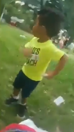 kid dances for donut