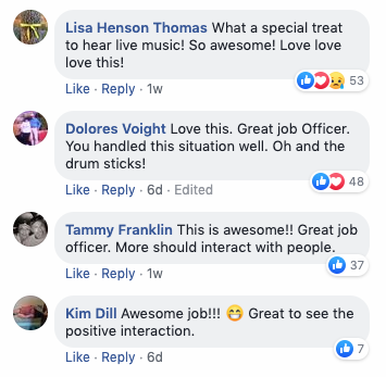 drumming cop facebook comments