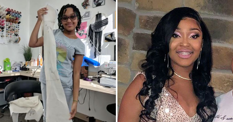 mikayla lewis prom dress 14-year-old creates prom dress from scratch for sister