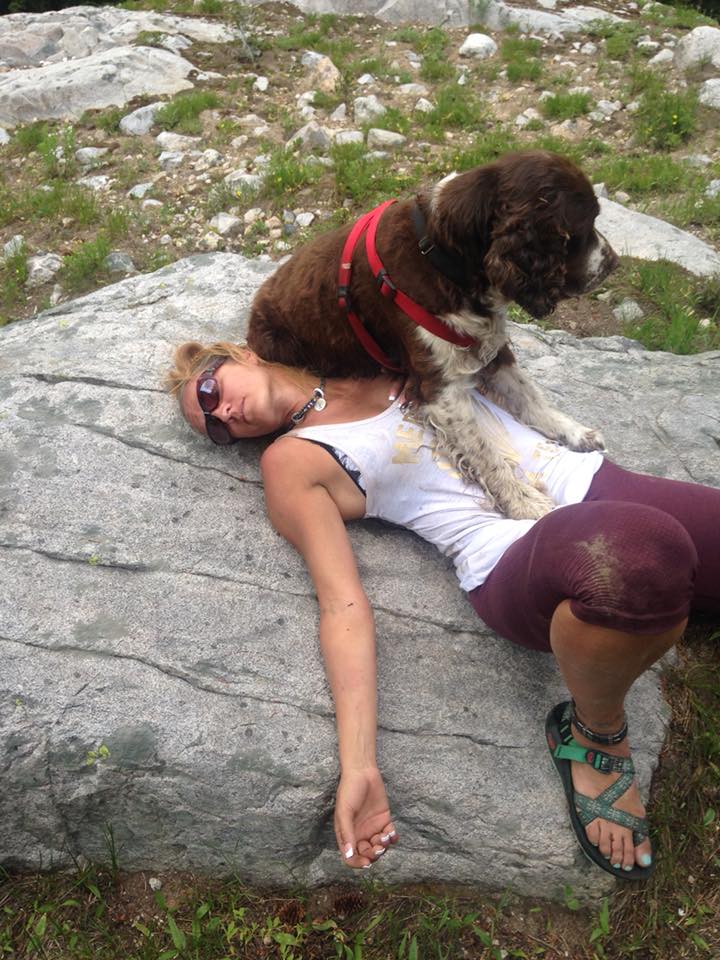 woman rescues dog