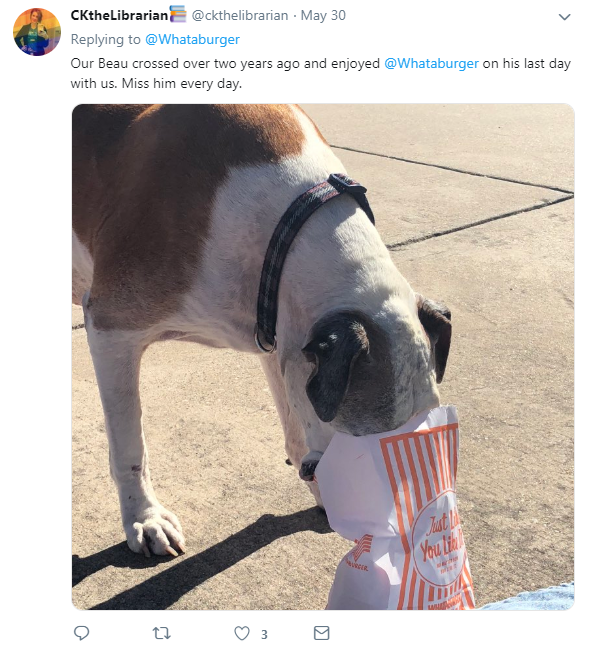 whataburger tweet dog
