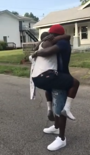 father son hug