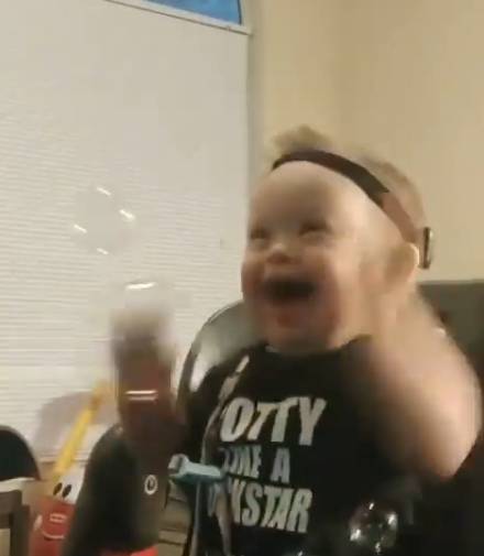 special needs boy loves bubbles