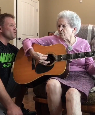 kelly and mom sing