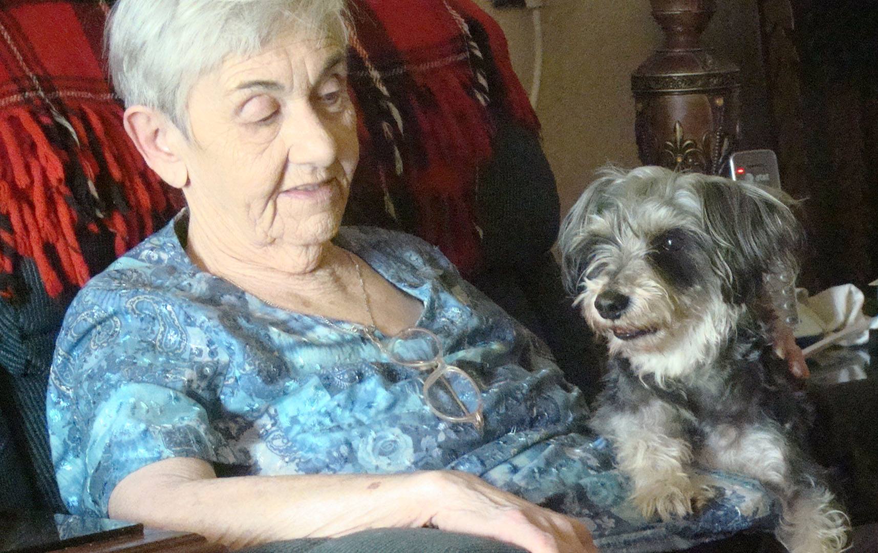 elderly woman and dog