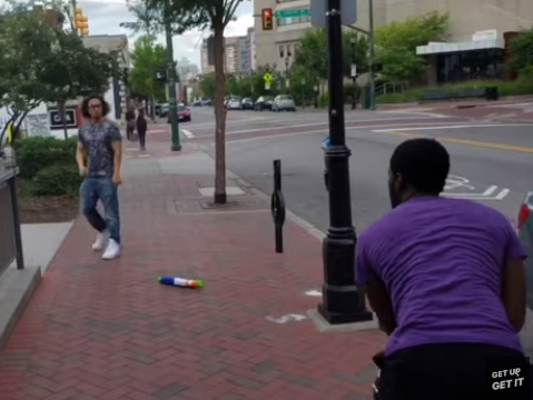 water gun challenge sidewalk