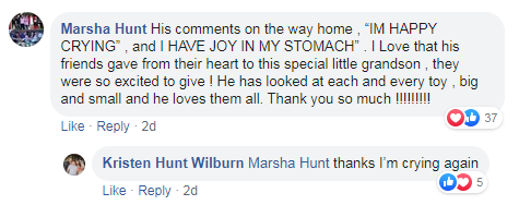 facebook post about toy drive