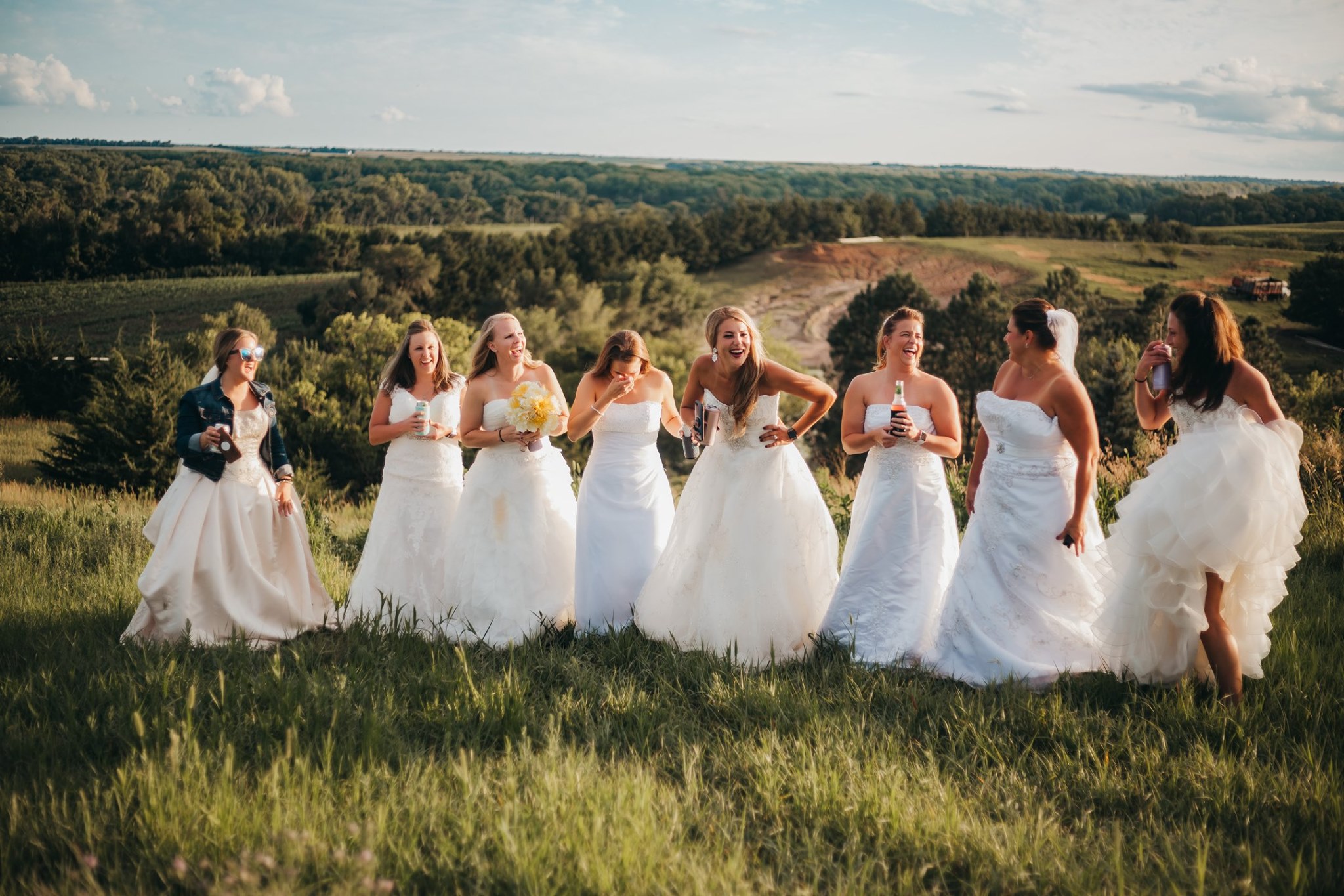 friends wedding dress photoshoot