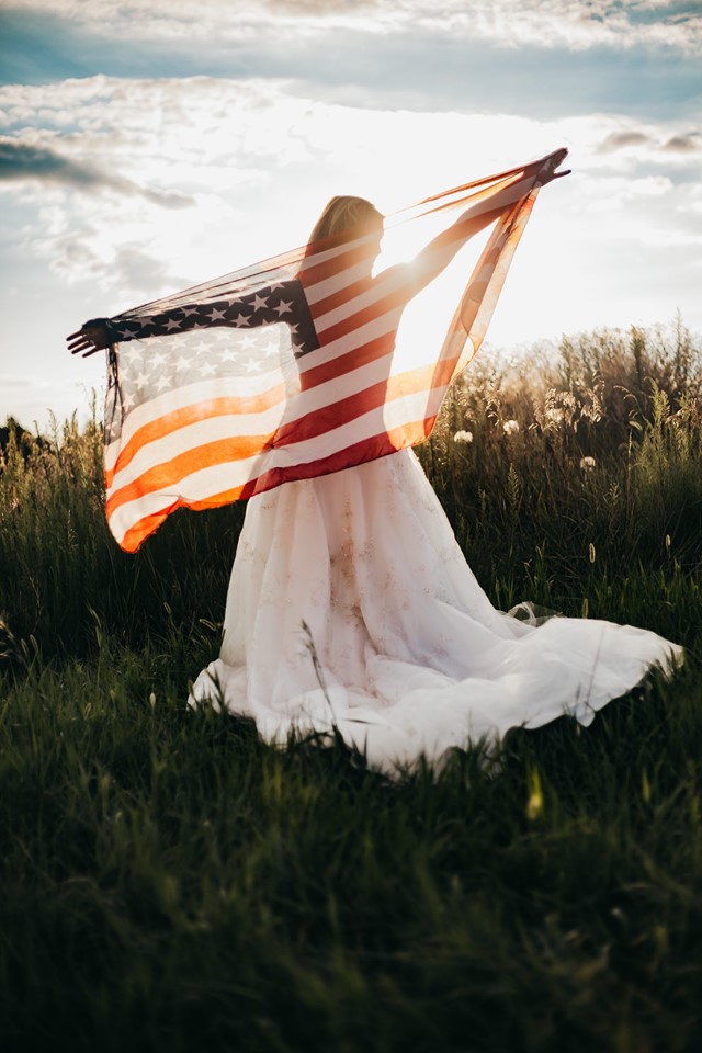 katie with flag
