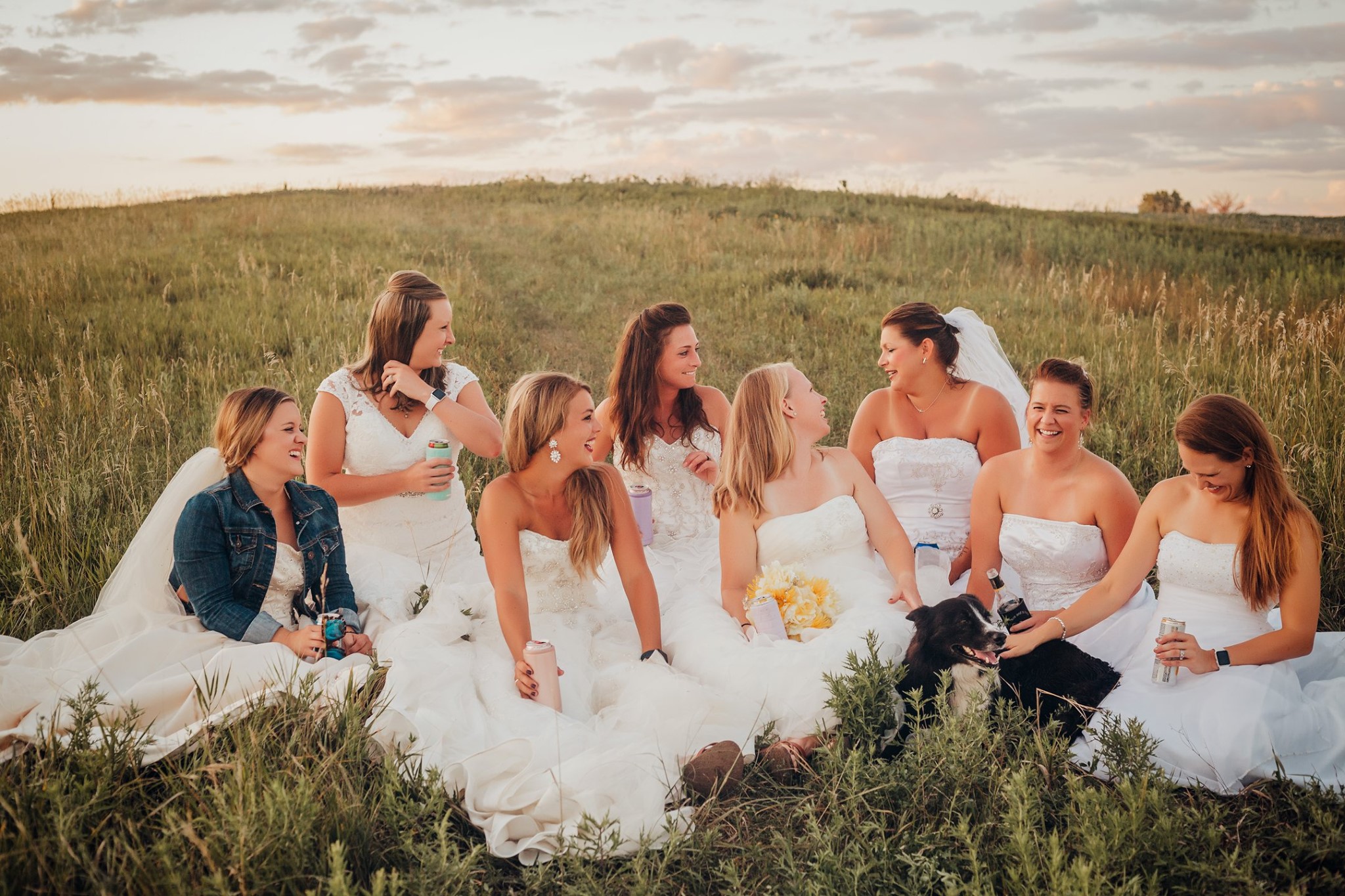 friends wedding dress photoshoot
