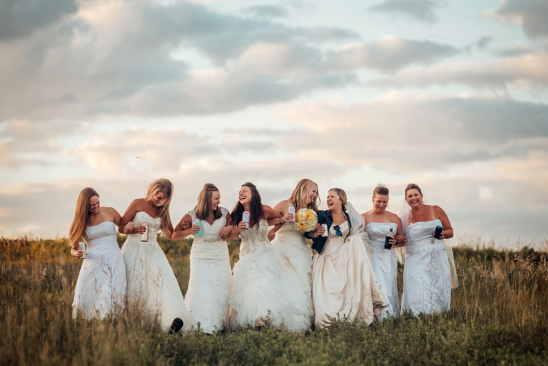 friends wedding dress photoshoot