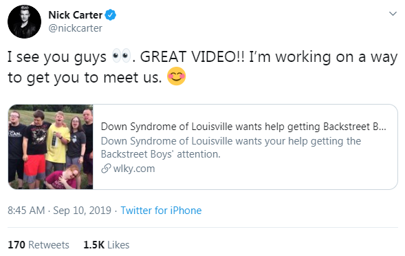nick carter's tweet