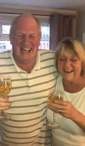 dad and mom laugh